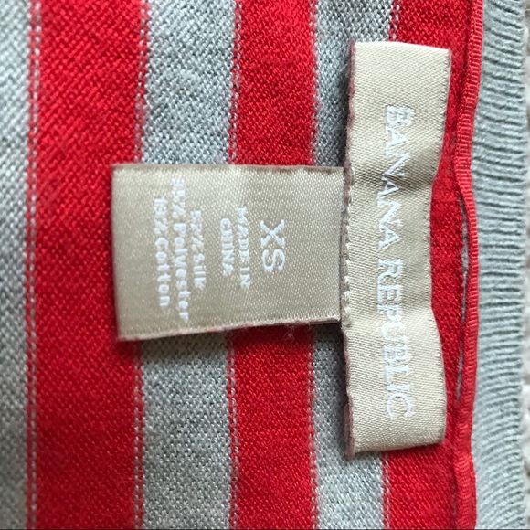 Orange and gray striped button down cardigan - Picture 2 of 3